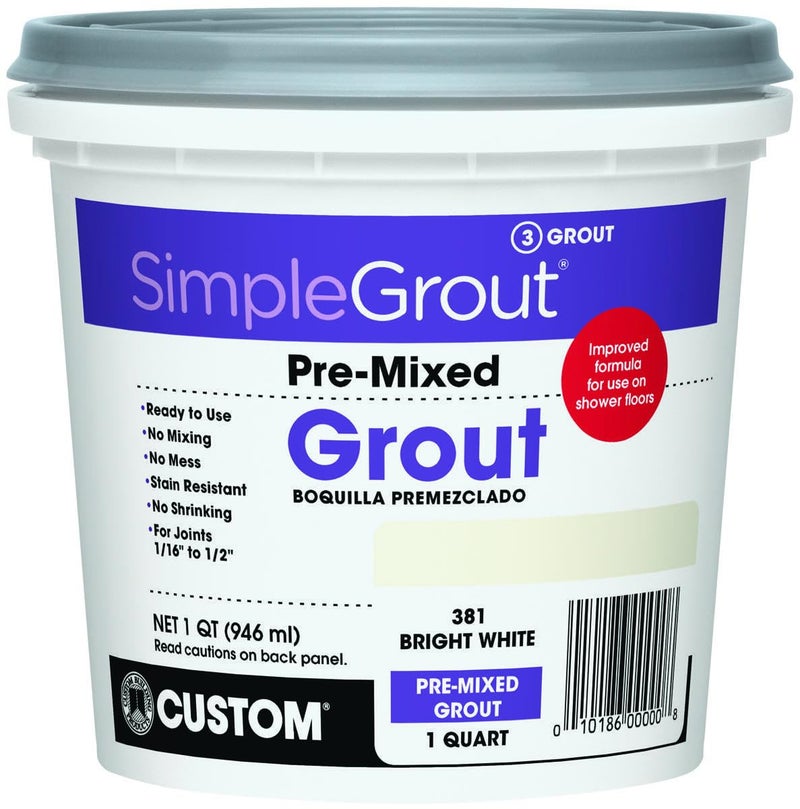 Custom CUSTOM-PMG381QT-1, Bright White PMG381QT 1-Quart Simple Premium Grout, 32 Fl Oz - Image 3
